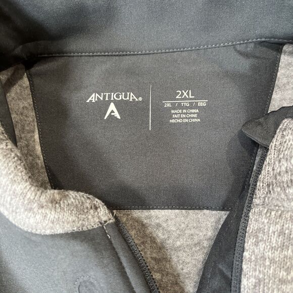 Men’s Antigua Philadelphia 76’ers Full‎ Zip Grey Jacket NWT Sz 2XL 2 Pocket - Picture 3 of 6